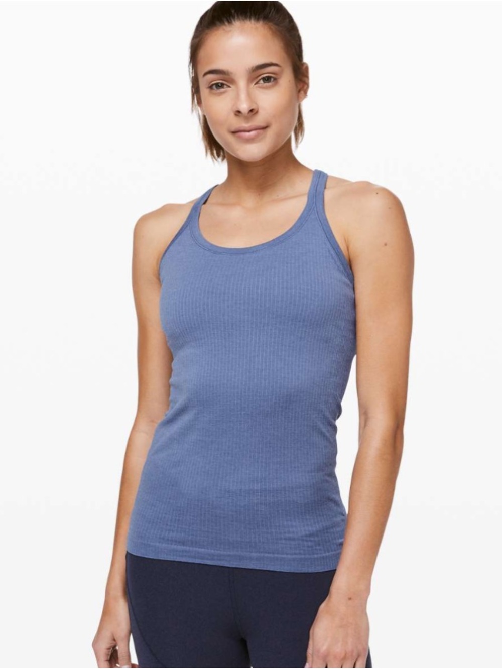 Lululemon Ebb To Street Racerback Oasis Blue Ribbed Tank 10